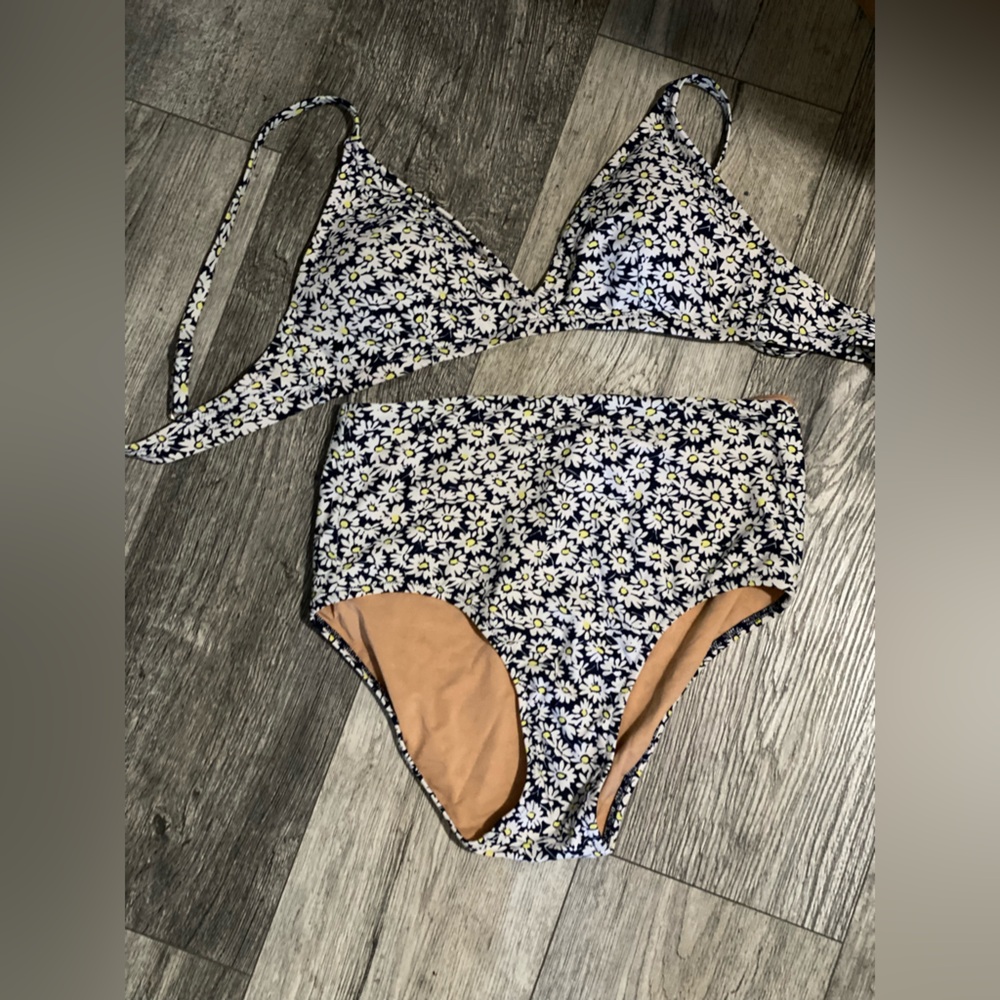Women two piece bathing suit high wasted bottoms